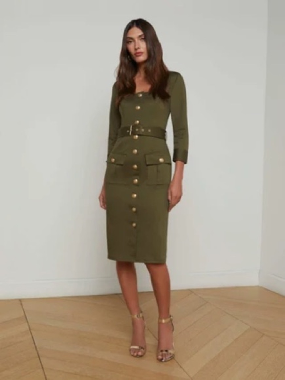 L'AGENCE Bordeaux Dress, Ivy Green